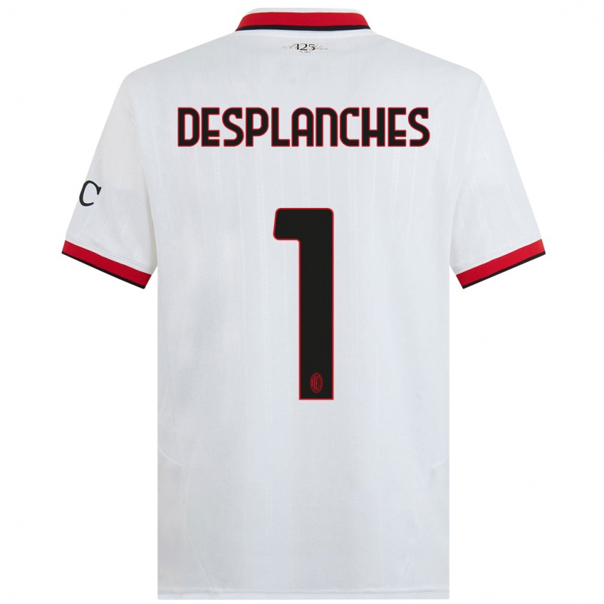 Enfant Football Maillot Sebastiano Desplanches #1 Blanc Noir Rouge Tenues Extérieur 2024/25