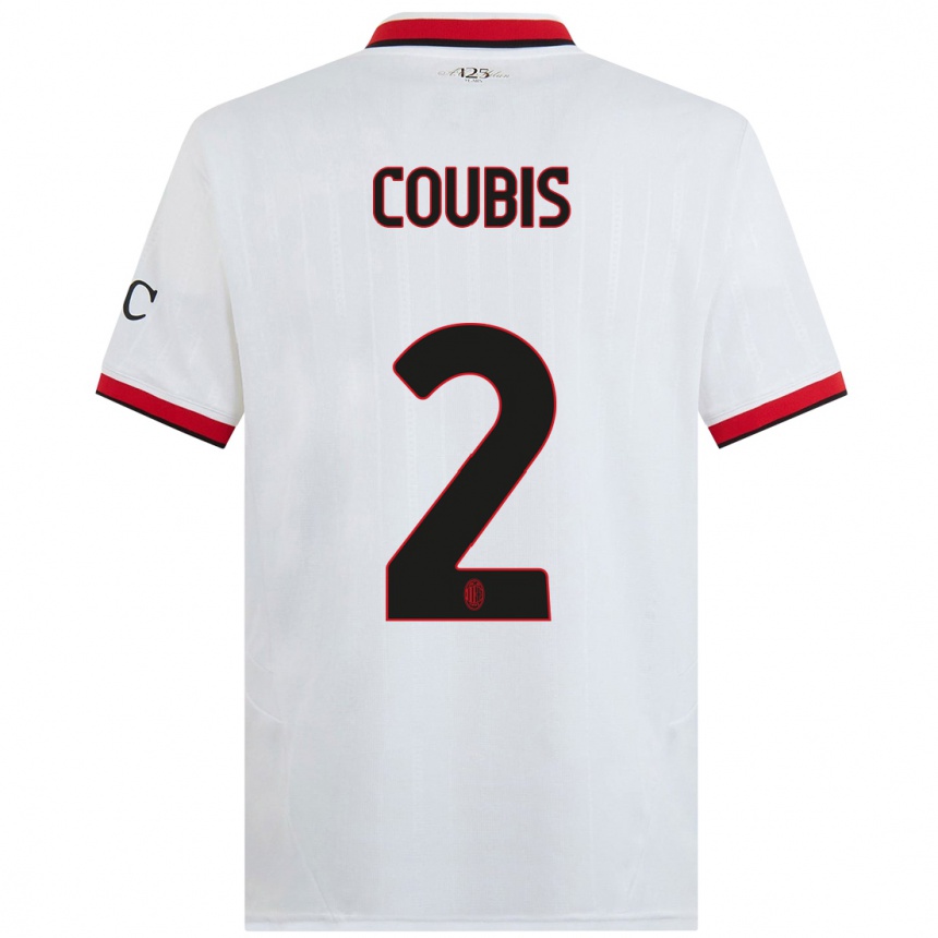 Enfant Football Maillot Andrei Coubis #2 Blanc Noir Rouge Tenues Extérieur 2024/25