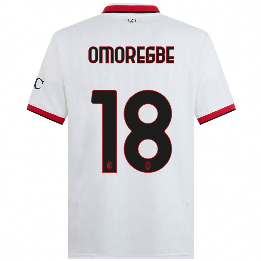 Enfant Football Maillot Bob Murphy Omoregbe #18 Blanc Noir Rouge Tenues Extérieur 2024/25