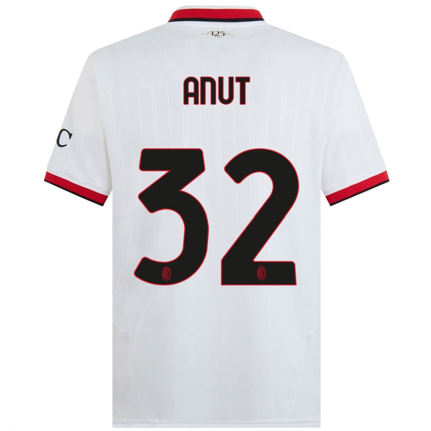 Enfant Football Maillot Niccolo Anut #32 Blanc Noir Rouge Tenues Extérieur 2024/25