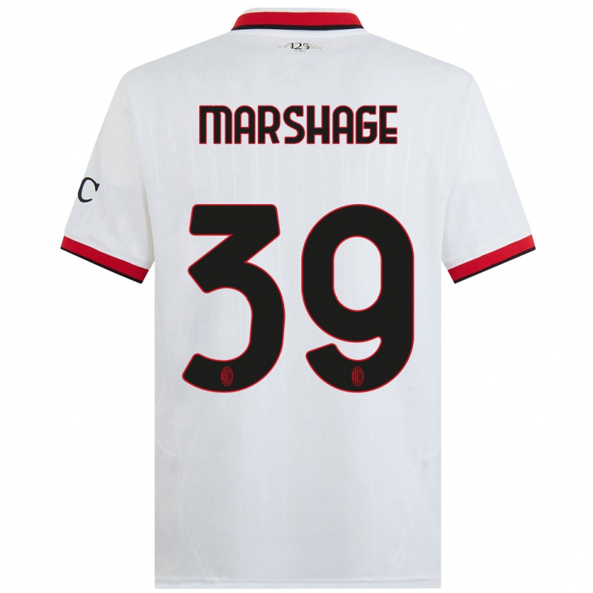 Enfant Football Maillot Wilgot Marshage #39 Blanc Noir Rouge Tenues Extérieur 2024/25