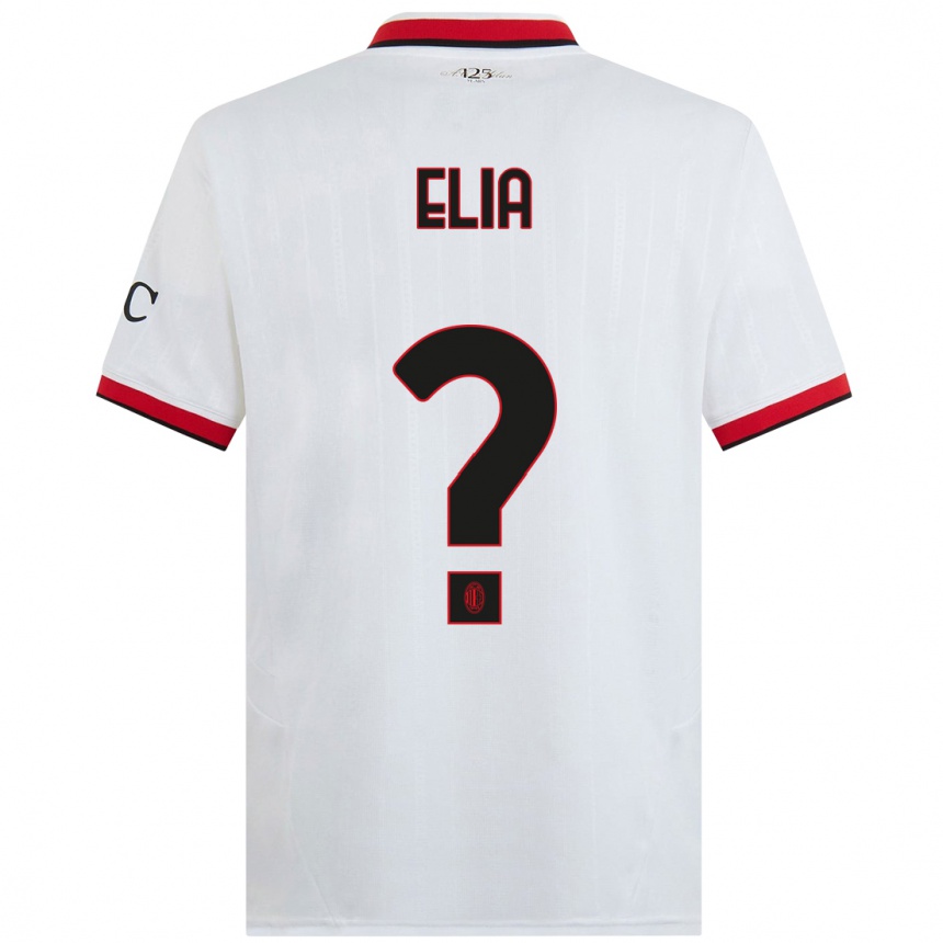 Enfant Football Maillot Emanuele Elia #0 Blanc Noir Rouge Tenues Extérieur 2024/25