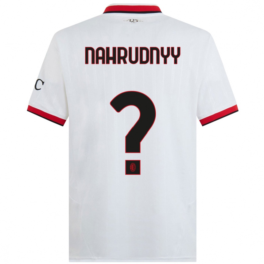 Enfant Football Maillot Vladislav Nahrudnyy #0 Blanc Noir Rouge Tenues Extérieur 2024/25