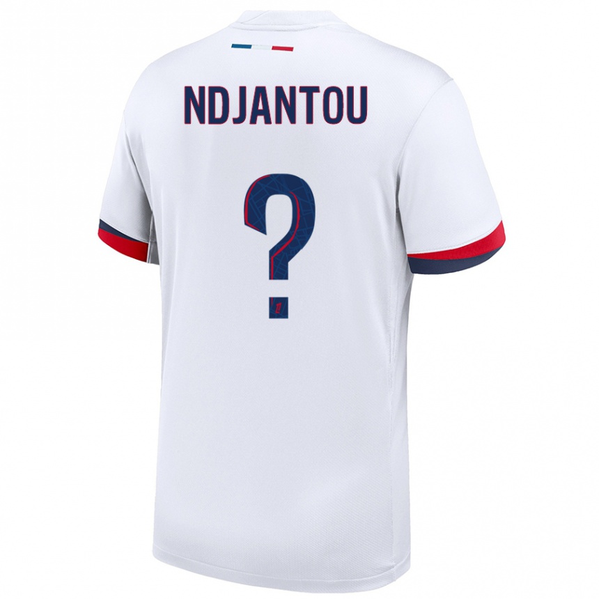 Enfant Football Maillot Quentin Ndjantou #0 Blanc Bleu Rouge Tenues Extérieur 2024/25