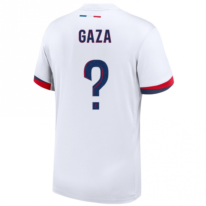 Enfant Football Maillot Johnny Gaza #0 Blanc Bleu Rouge Tenues Extérieur 2024/25