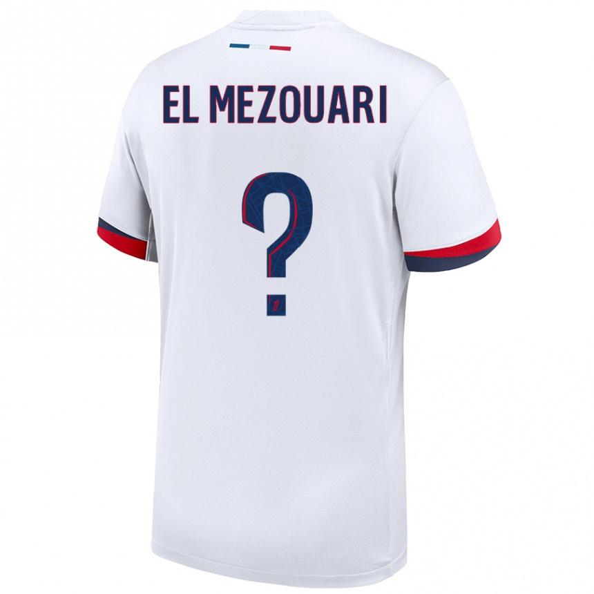 Enfant Football Maillot Salah-Dine El Mezouari #0 Blanc Bleu Rouge Tenues Extérieur 2024/25