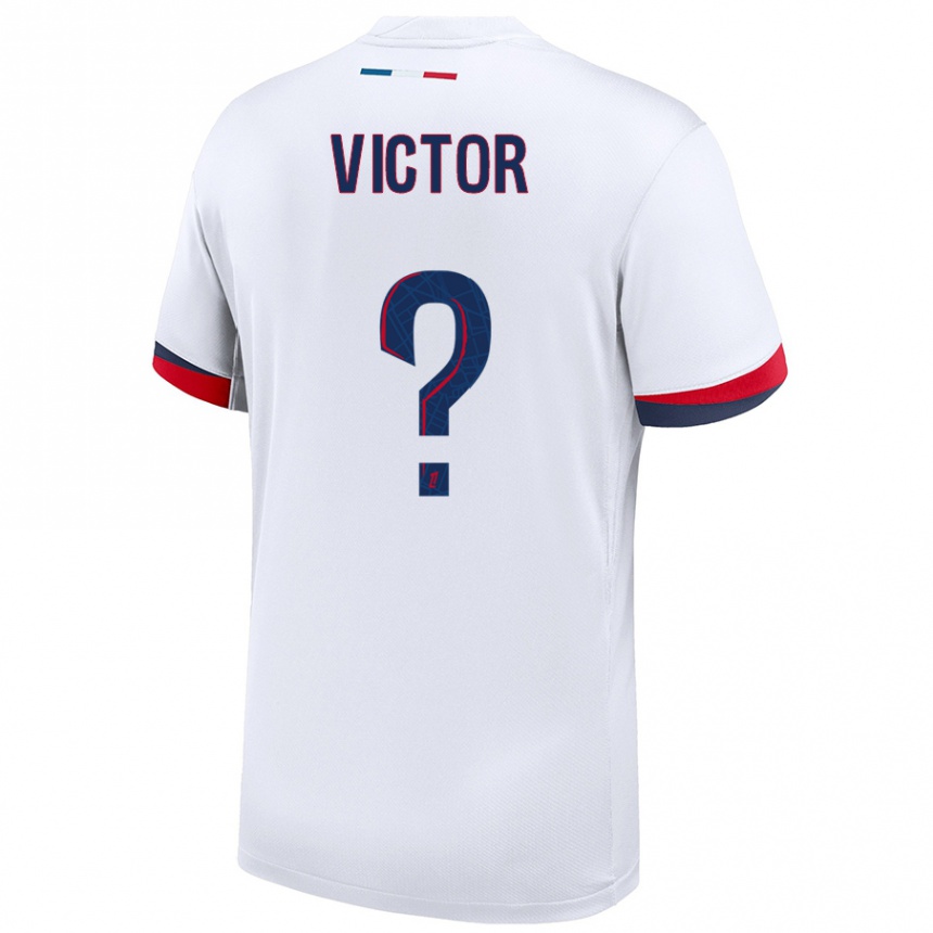 Enfant Football Maillot Ayrton Victor #0 Blanc Bleu Rouge Tenues Extérieur 2024/25