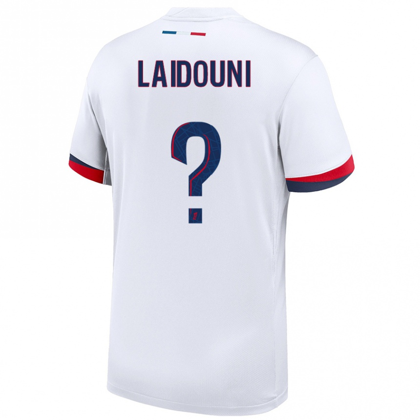 Enfant Football Maillot Adam Laidouni #0 Blanc Bleu Rouge Tenues Extérieur 2024/25