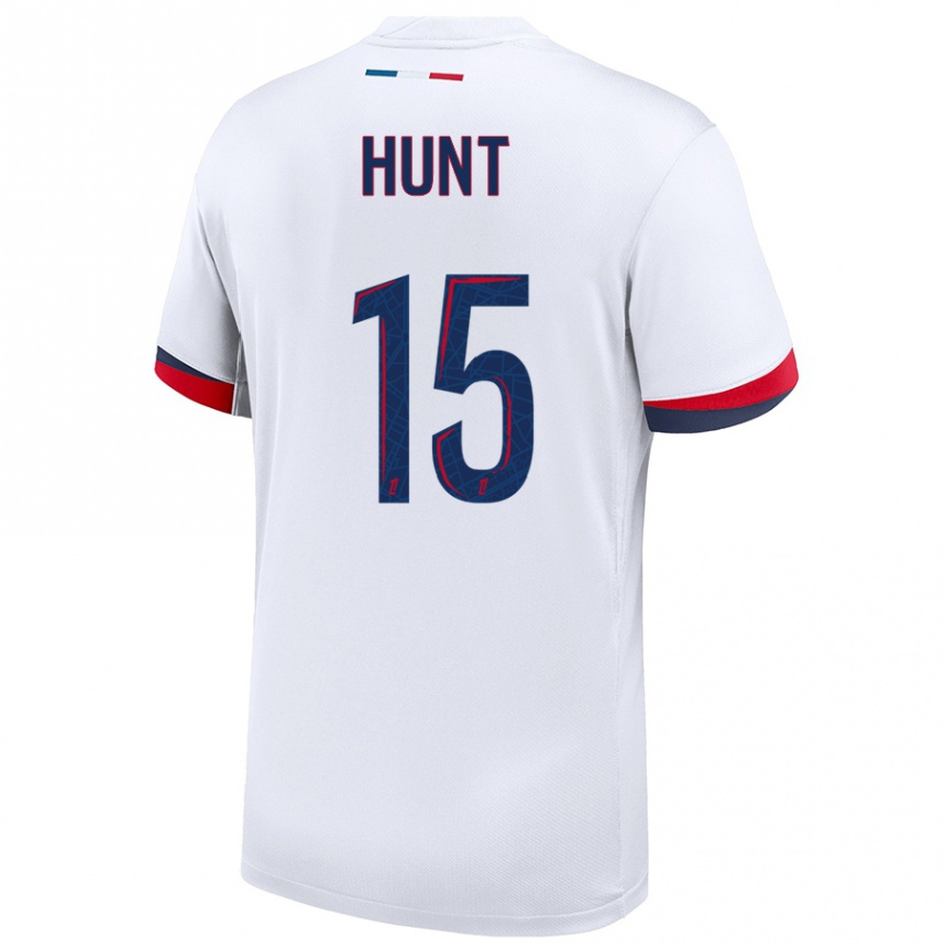 Enfant Football Maillot Clare Hunt #15 Blanc Bleu Rouge Tenues Extérieur 2024/25