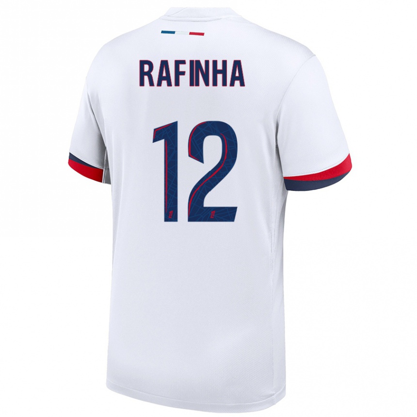 Enfant Football Maillot Rafinha #12 Blanc Bleu Rouge Tenues Extérieur 2024/25