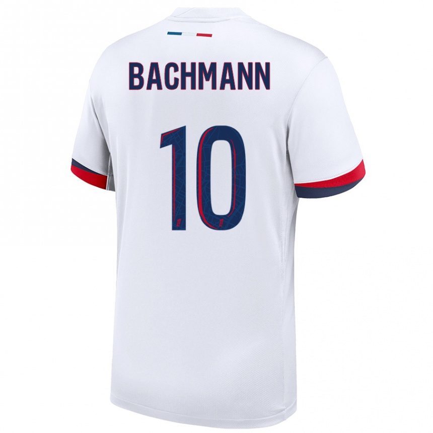 Enfant Football Maillot Ramona Bachmann #10 Blanc Bleu Rouge Tenues Extérieur 2024/25