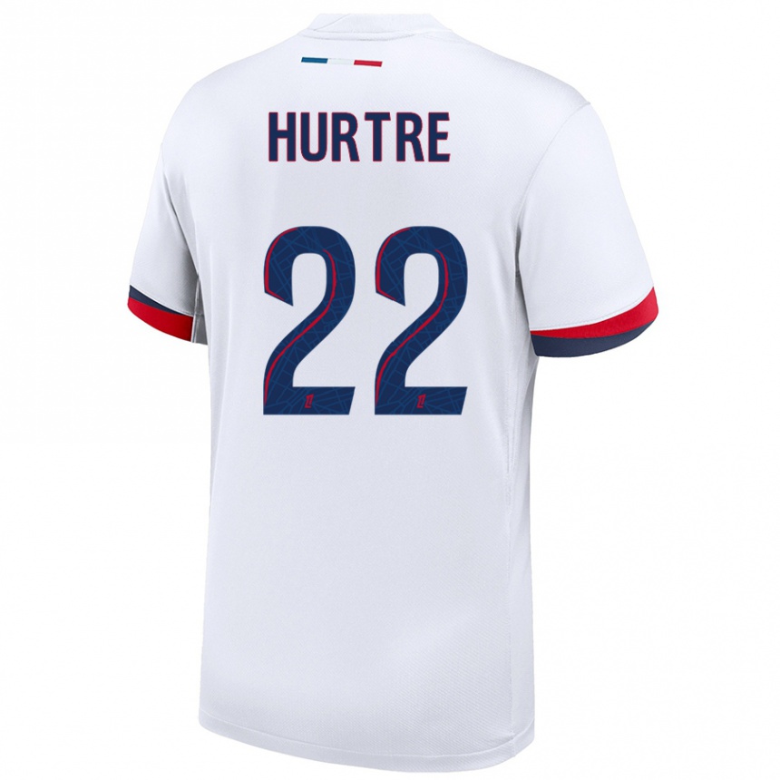 Enfant Football Maillot Oceane Hurtre #22 Blanc Bleu Rouge Tenues Extérieur 2024/25