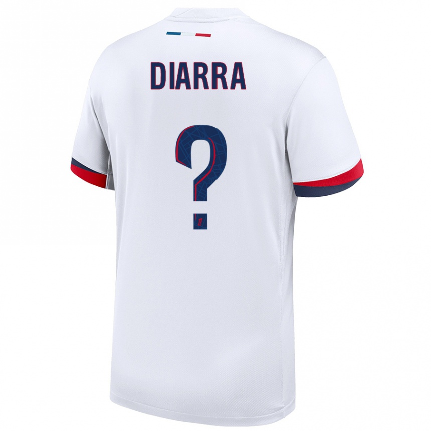 Enfant Football Maillot Ibrahim Diarra #0 Blanc Bleu Rouge Tenues Extérieur 2024/25