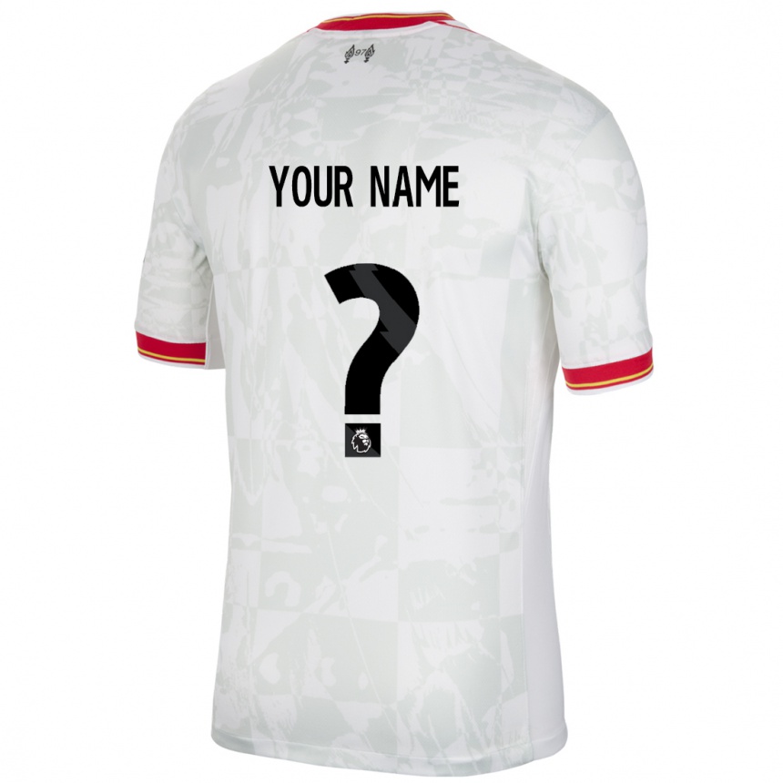 Enfant Football Maillot Votre Nom #0 Blanc Rouge Noir Troisieme 2024/25