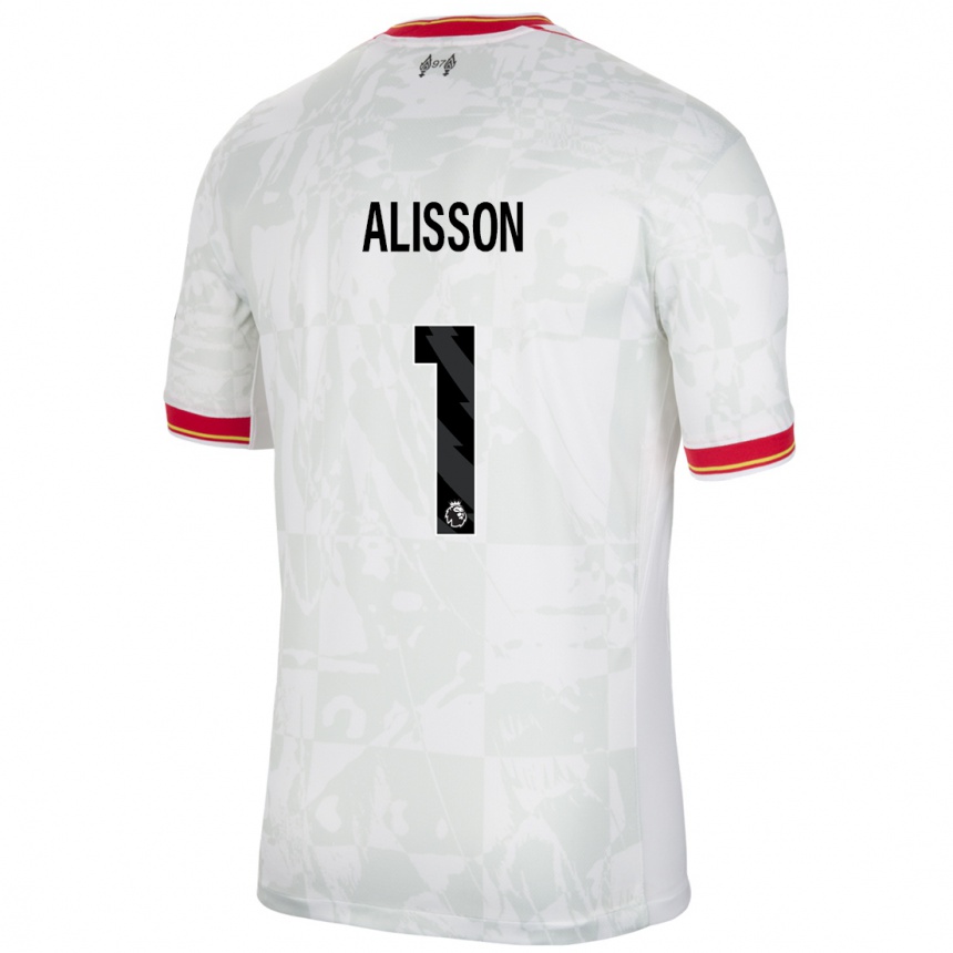 Enfant Football Maillot Alisson #1 Blanc Rouge Noir Troisieme 2024/25