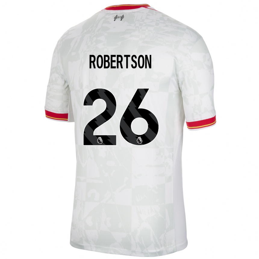 Enfant Football Maillot Andrew Robertson #26 Blanc Rouge Noir Troisieme 2024/25