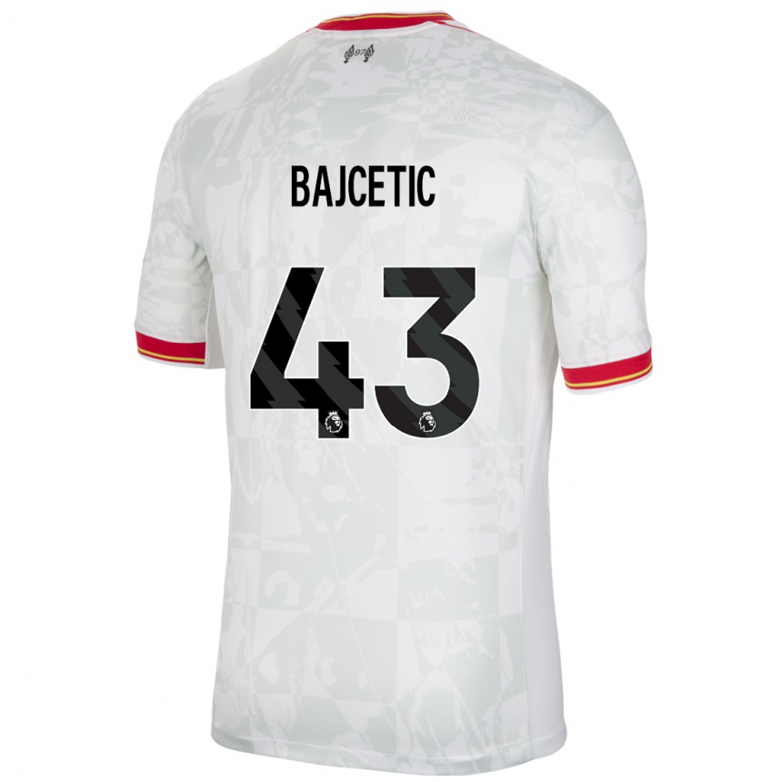 Enfant Football Maillot Stefan Bajcetic #43 Blanc Rouge Noir Troisieme 2024/25