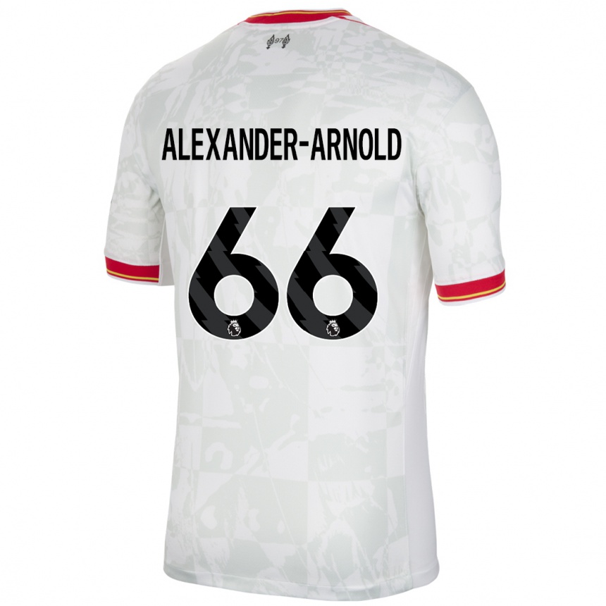 Enfant Football Maillot Trent Alexander-Arnold #66 Blanc Rouge Noir Troisieme 2024/25