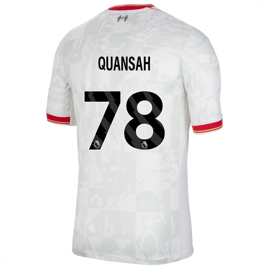 Enfant Football Maillot Jarell Quansah #78 Blanc Rouge Noir Troisieme 2024/25