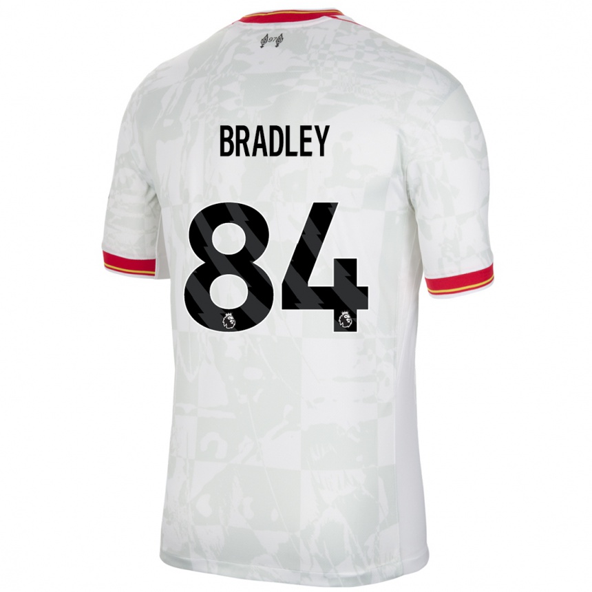 Enfant Football Maillot Conor Bradley #84 Blanc Rouge Noir Troisieme 2024/25