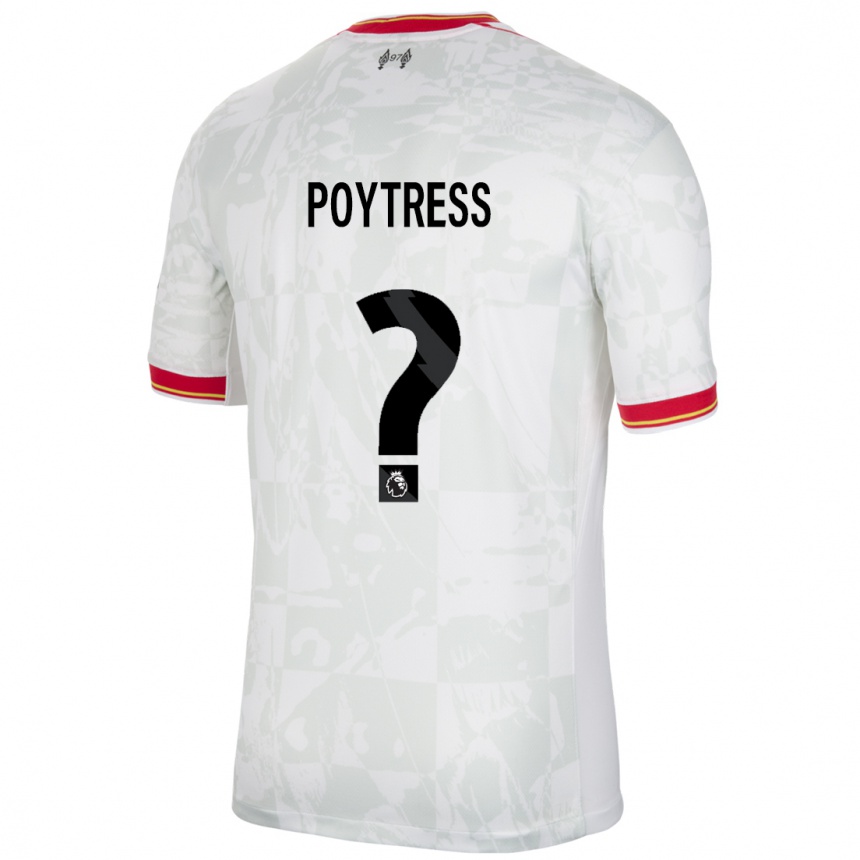 Enfant Football Maillot Jacob Poytress #0 Blanc Rouge Noir Troisieme 2024/25