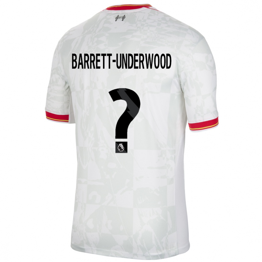 Enfant Football Maillot Keehan Barrett-Underwood #0 Blanc Rouge Noir Troisieme 2024/25