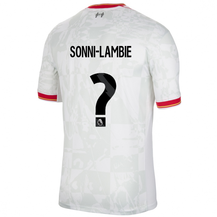 Enfant Football Maillot Joshua Sonni-Lambie #0 Blanc Rouge Noir Troisieme 2024/25