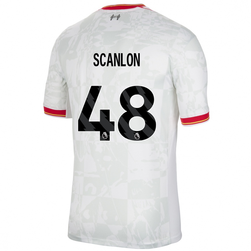 Enfant Football Maillot Calum Scanlon #48 Blanc Rouge Noir Troisieme 2024/25