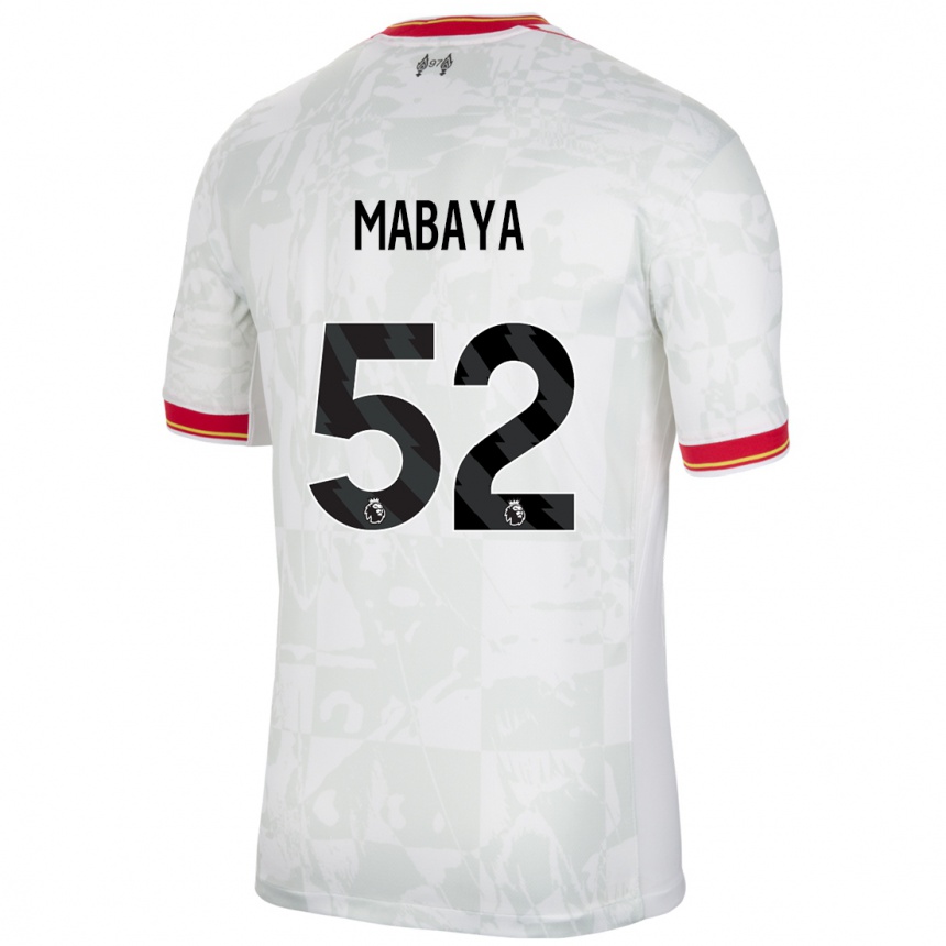 Enfant Football Maillot Isaac Mabaya #52 Blanc Rouge Noir Troisieme 2024/25