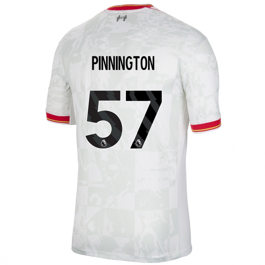 Enfant Football Maillot Carter Pinnington #57 Blanc Rouge Noir Troisieme 2024/25