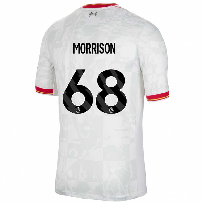 Enfant Football Maillot Kieran Morrison #68 Blanc Rouge Noir Troisieme 2024/25