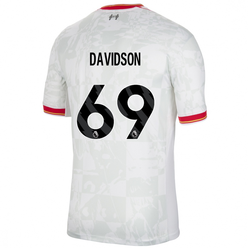 Enfant Football Maillot Josh Davidson #69 Blanc Rouge Noir Troisieme 2024/25