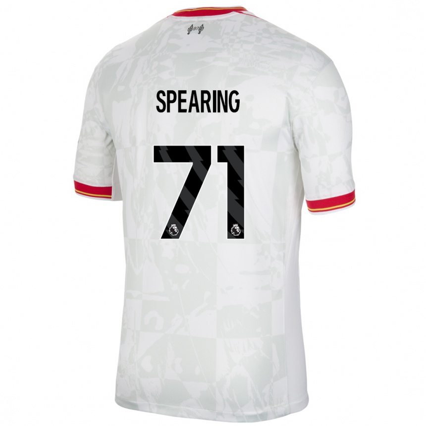 Enfant Football Maillot Jay Spearing #71 Blanc Rouge Noir Troisieme 2024/25