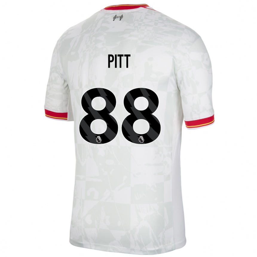 Enfant Football Maillot Lucas Pitt #88 Blanc Rouge Noir Troisieme 2024/25