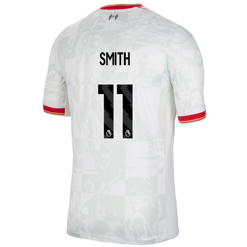 Enfant Football Maillot Olivia Smith #11 Blanc Rouge Noir Troisieme 2024/25