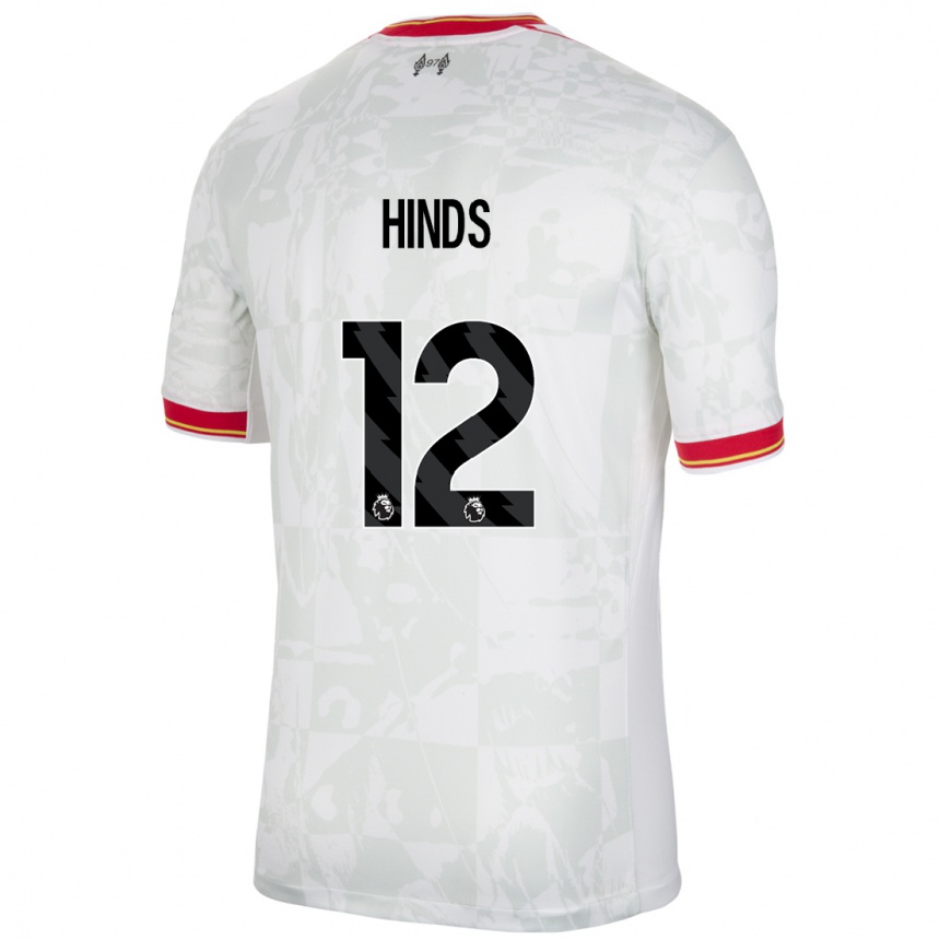 Enfant Football Maillot Taylor Hinds #12 Blanc Rouge Noir Troisieme 2024/25