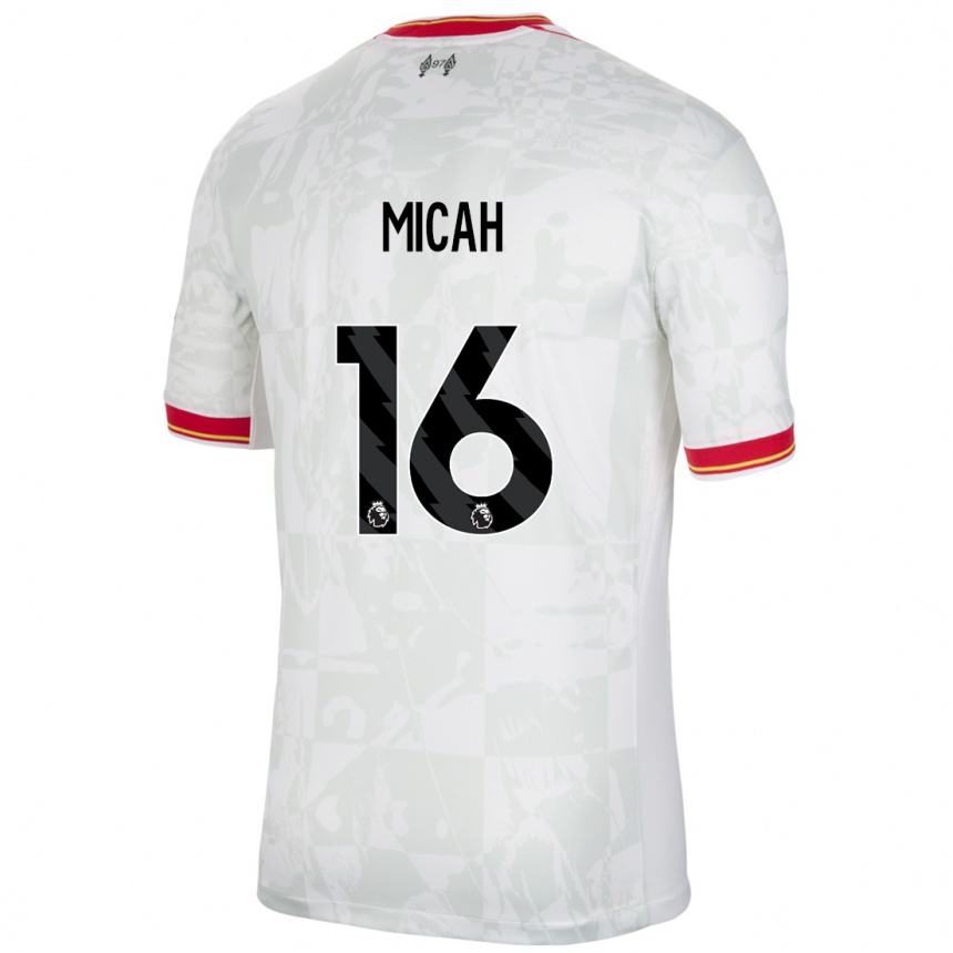 Enfant Football Maillot Teagan Micah #16 Blanc Rouge Noir Troisieme 2024/25