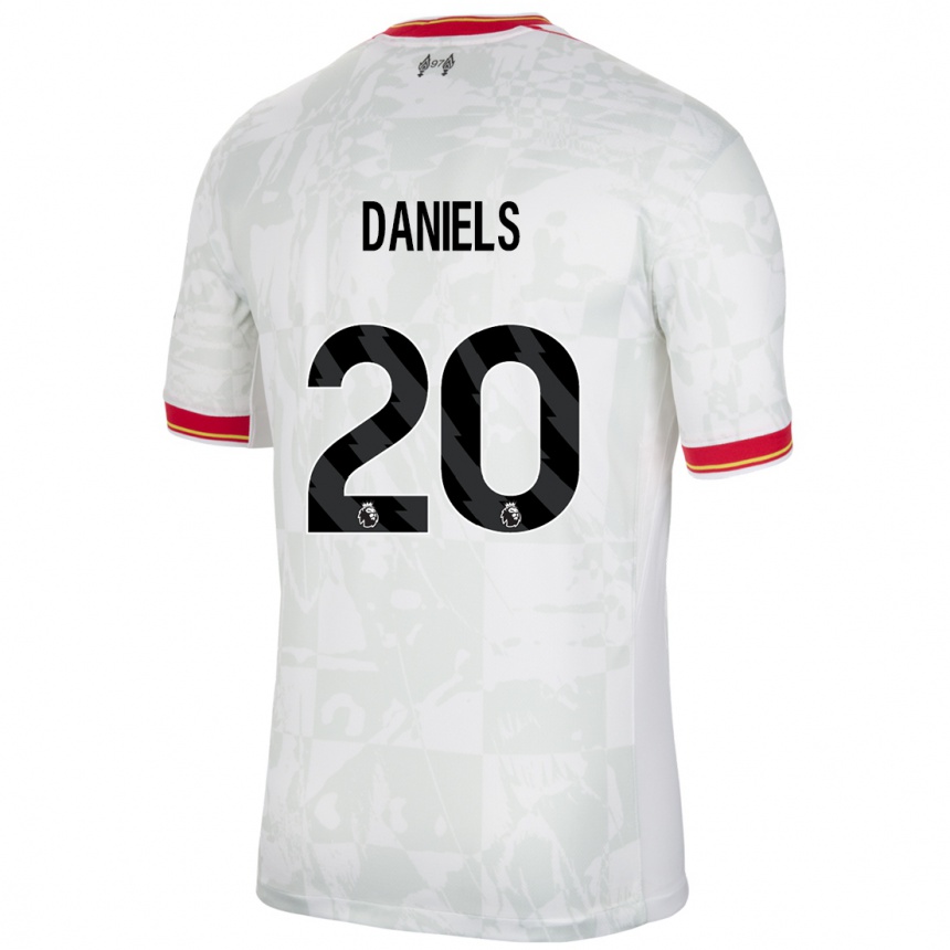 Enfant Football Maillot Yana Daniels #20 Blanc Rouge Noir Troisieme 2024/25