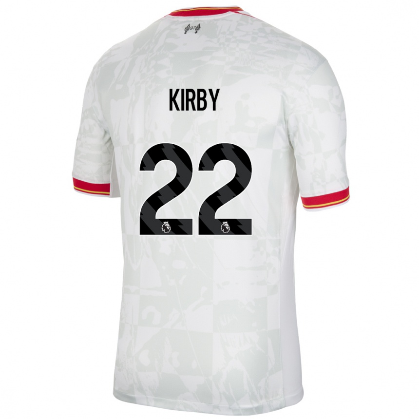 Enfant Football Maillot Faye Kirby #22 Blanc Rouge Noir Troisieme 2024/25