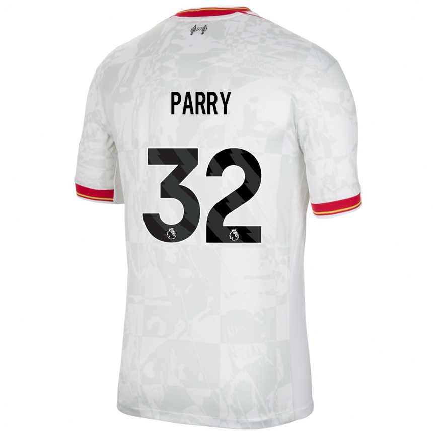 Enfant Football Maillot Lucy Parry #32 Blanc Rouge Noir Troisieme 2024/25