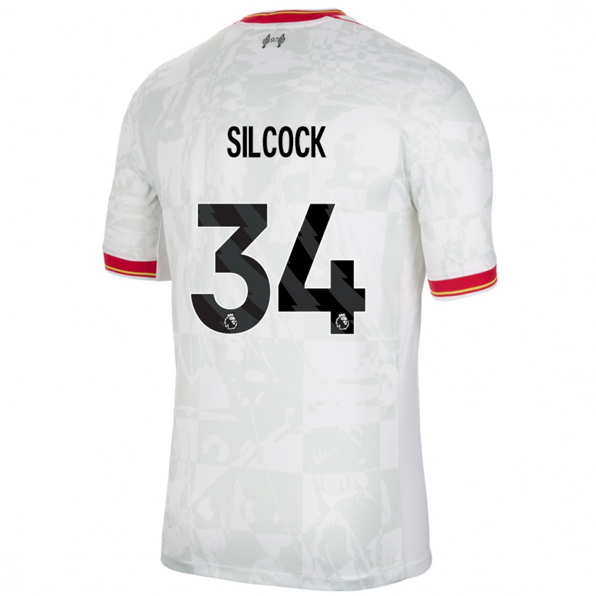 Enfant Football Maillot Hannah Silcock #34 Blanc Rouge Noir Troisieme 2024/25