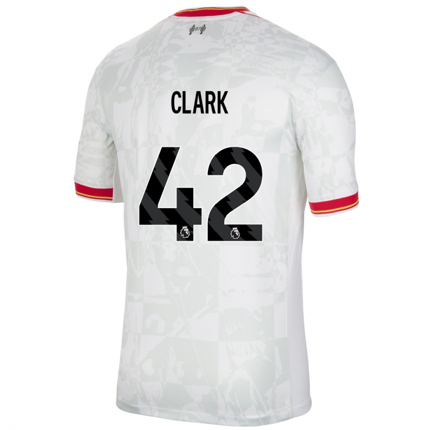 Enfant Football Maillot Bobby Clark #42 Blanc Rouge Noir Troisieme 2024/25