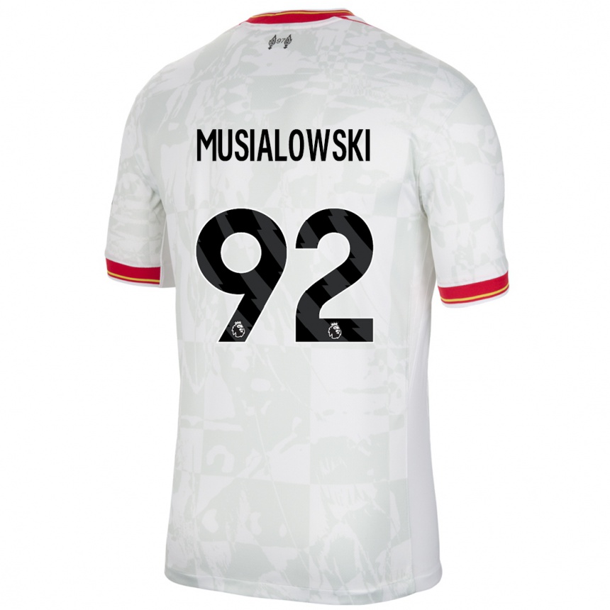 Enfant Football Maillot Mateusz Musialowski #92 Blanc Rouge Noir Troisieme 2024/25