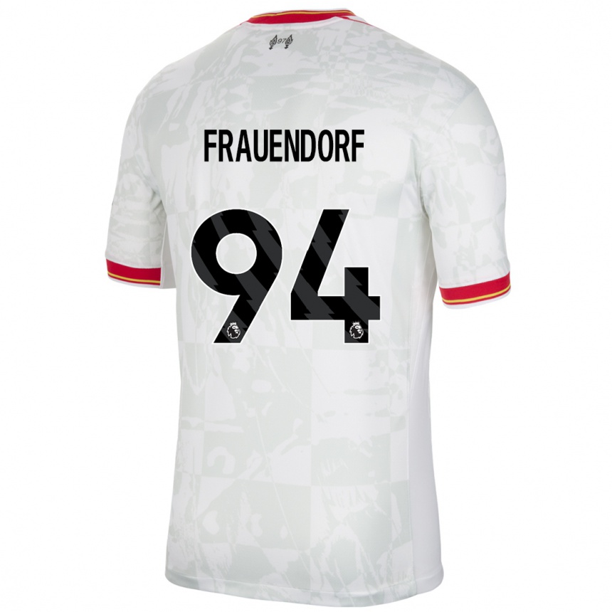 Enfant Football Maillot Melkamu Frauendorf #94 Blanc Rouge Noir Troisieme 2024/25