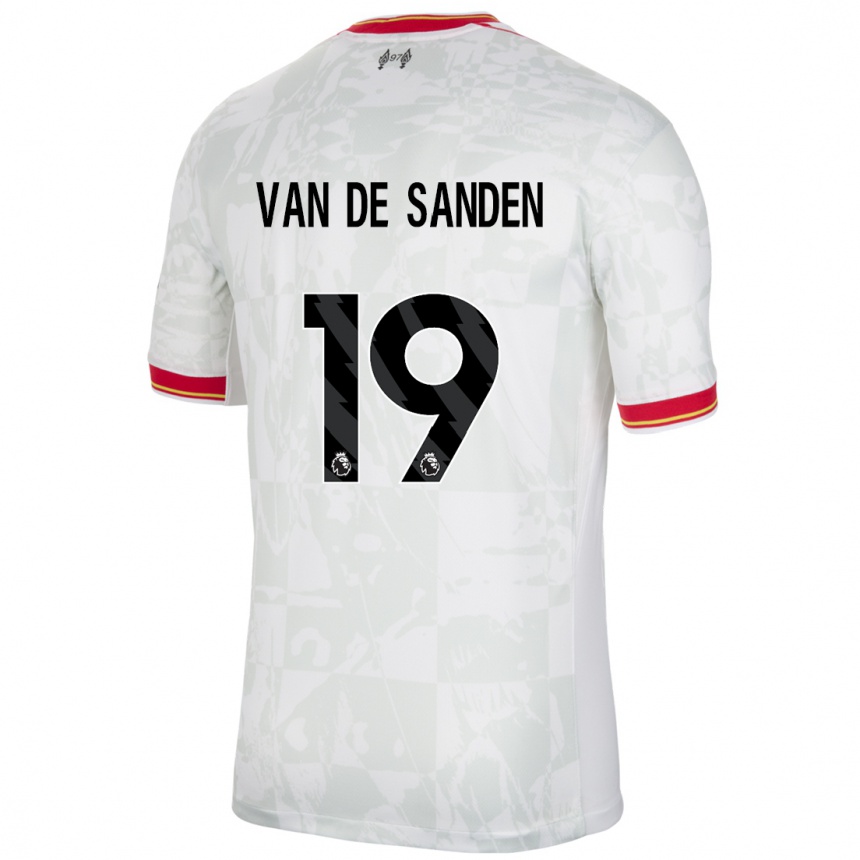 Enfant Football Maillot Shanice Van De Sanden #19 Blanc Rouge Noir Troisieme 2024/25