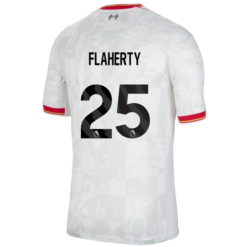 Enfant Football Maillot Gilly Flaherty #25 Blanc Rouge Noir Troisieme 2024/25