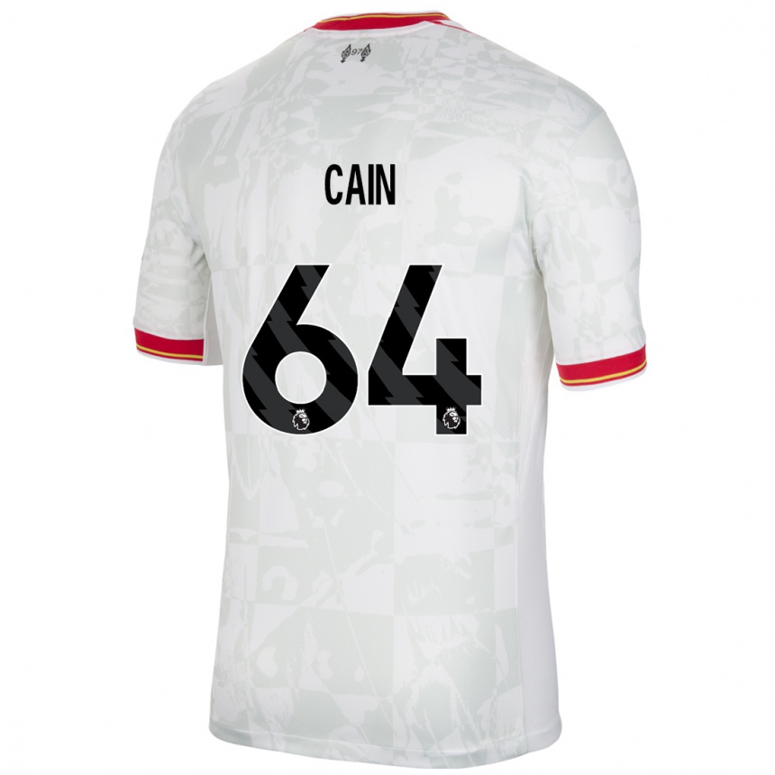 Enfant Football Maillot Jake Cain #64 Blanc Rouge Noir Troisieme 2024/25