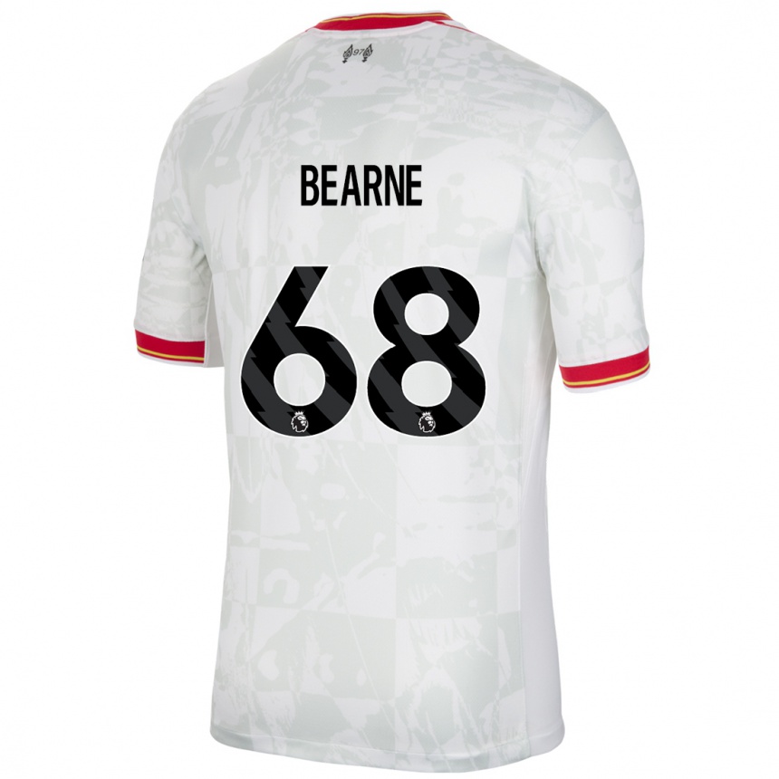 Enfant Football Maillot Jack Bearne #68 Blanc Rouge Noir Troisieme 2024/25