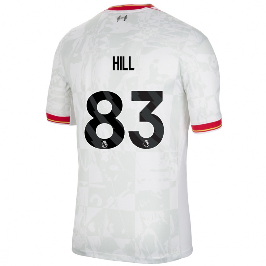 Enfant Football Maillot Thomas Hill #83 Blanc Rouge Noir Troisieme 2024/25