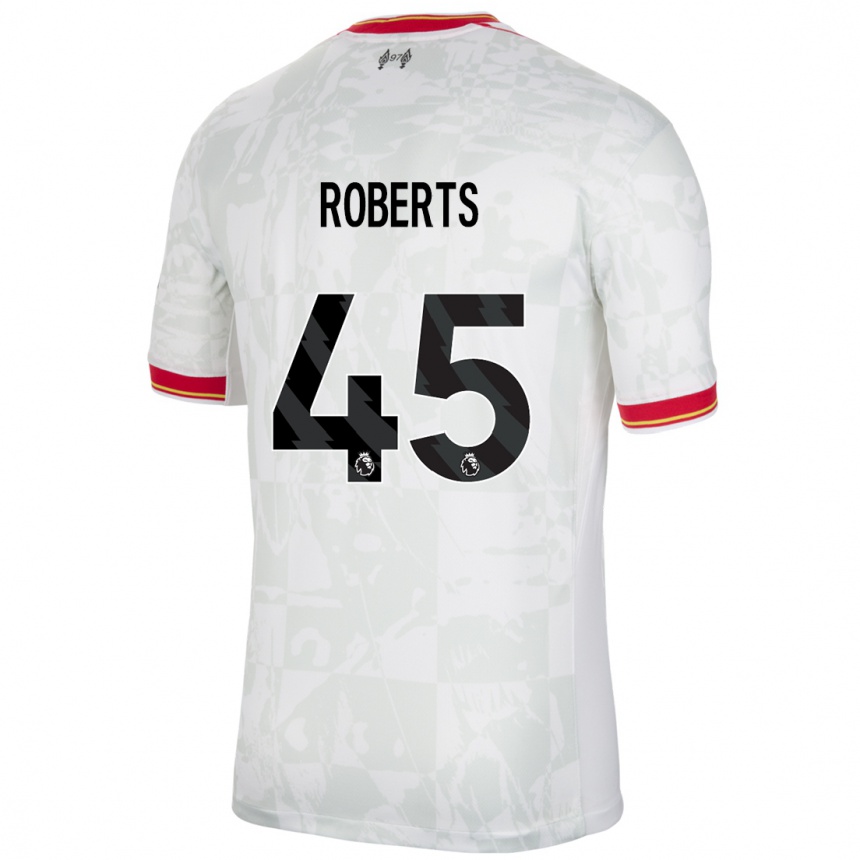 Enfant Football Maillot Iwan Roberts #45 Blanc Rouge Noir Troisieme 2024/25